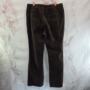 Chicos Pants Womens 2 12 X 30 Brown Corduroy High Rise Chocolate Dark Straight